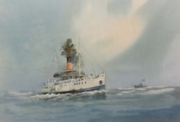 Sydney Vale FRSA (British 1916-1991): Paddle Steamer at Sea, watercolour signed,