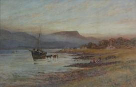 Robert Dobson (British 1850-1901): Highland Fishermen, watercolour signed and dated 1900,