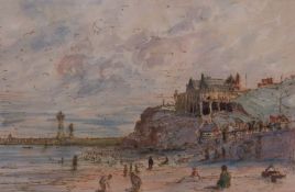 English School (Early 20th century): 'Whitby Sands' and the Pavilion,