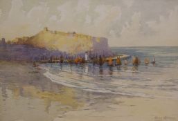 Harry Wanless (British c1872-1934): The Herring Fleet in the South Bay Scarborough,