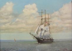 Terence Lionel Storey (British 1923-): American Clipper Ship in Calm Waters, oil on canvas signed,