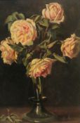 Ernest Higgins Rigg (Staithes Group 1868-1947): Still Life of Roses in a Vase,