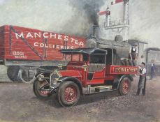 Robert Nixon (British 20th century): 'Manchester Collieries', oil on canvas board signed,