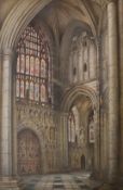 Alfred E King (British 1870-1951): The Interior of Beverley Minster East Yorkshire,