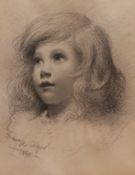 William Savage Cooper (British 1880-1926): Portrait of a young Girl, pencil signed and dated 1898,