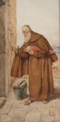 Edouardo Vitali (19th century): A Monk at the Door,