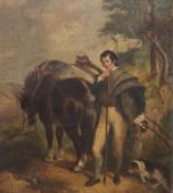 Scottish School (19th century): Robert Burns Resting with Horses and Plough,