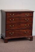 George III mahogany chest, with moulded rectangular top over four graduated drawers,