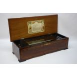 Victorian Musical Box 13in cylinder playing 12 listed aires with change/repeat,