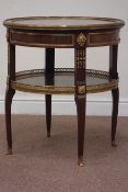 Mid 20th century French Empire style circular walnut centre table,