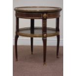 Mid 20th century French Empire style circular walnut centre table,