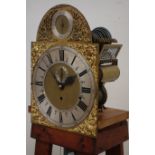 20th century brass longcase clock movement after Claud Reeve with 17in arched dial,