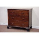 George III mahogany secretaire chest,