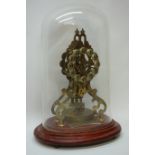 Early 20th century Gustav Becker brass skeleton torsion clock,