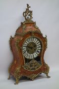 Late 20th century French style inlaid walnut gilt metal mounted bracket clock,