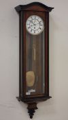 19th century Vienna walnut & ebonised regulator wall clock,