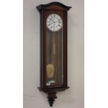 19th century Vienna walnut & ebonised regulator wall clock,