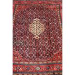 Persian Bijar rug, beige central medallion,