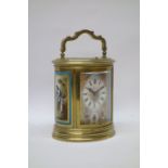 Late 19th century French Grande Sonnerie brass carriage clock,