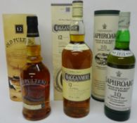 Laphroaig Cragganmore & Old Pulteney single malt Scotch Whisky 3 Bottles in cartons