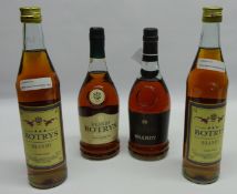 Botrys Greek Produced Brandy, aged 20 years and 3 later bottles 40% vol.