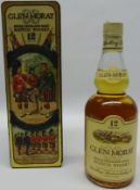 Glen Moray Single Highland Maly Whisky 12 years old in original Queen's Own Cameron Highlanders tin