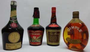 John Haig Dimple Scotch Whisky with wire seal Benedictine liqueur De Kuyper Cherry Brandy & Tia