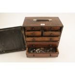 An engineers seven drawer chest with some tools with hinged door G