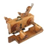 A beech screwstem plough plane by VARVILL with boxwood stems and nuts G+