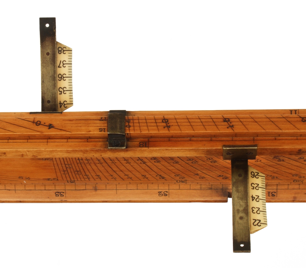 A HAMS Ullage Rule c1850, a complex 42" boxwood slide and dipping rule, - Image 4 of 6