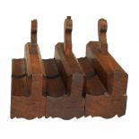 A fine and rare part set of three wide ogee moulding planes by IOHN GREEN No'd 8, 9 and 10,