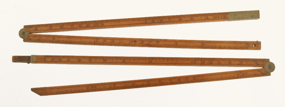 A rare 48" BRANANS combined gaugers boxwood dipping and logarithmic slide rule,