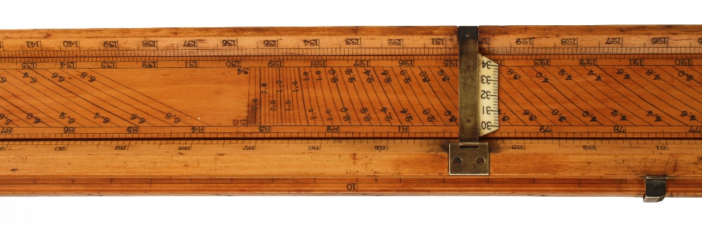 A HAMS Ullage Rule c1850, a complex 42" boxwood slide and dipping rule, - Image 5 of 6