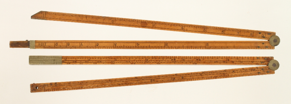 A rare 48" BRANANS combined gaugers boxwood dipping and logarithmic slide rule, - Image 2 of 2