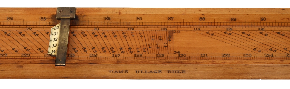 A HAMS Ullage Rule c1850, a complex 42" boxwood slide and dipping rule, - Image 6 of 6