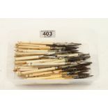 40 ivory handled drawing pens,prickers,