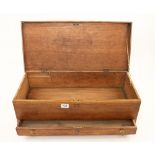 A gentleman's oak tool box with sliding drawer replaced knobs to drawer 26"x12"x9" G