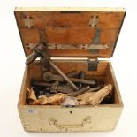 A pine box with heavy duty ratchets