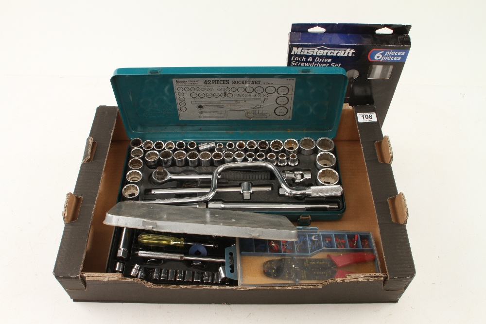 Two socket sets, screwdriver set etc.