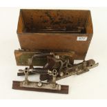A STANLEY No 55 in orig tin box with four boxes of cutters G