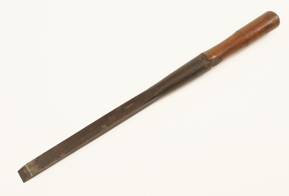 An unusually large 18c 1" mortice chisel by WELDON with beech handle 24" o/a G