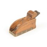 A stylish beech bullnose plane 4" x 1 5/8" with brass bound body G+