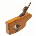A small boxwood tailed compassed rebate plane 3" x 7/8" with rosewood wedge G++
