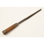 An early 18" V grooving or corner chisel with iron ferrules G+