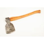 A large felling axe by WARD with 7" edge and well fitted yew wood handle by Bill Carter G