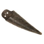 A most unusual 18c Scandinavian sailmakers horn needle case beautifully decorated with relief