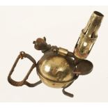 A rare early brass MAX SIEVERT Genuine Swedish Soldering Lamp For Benzoline with partially strapped