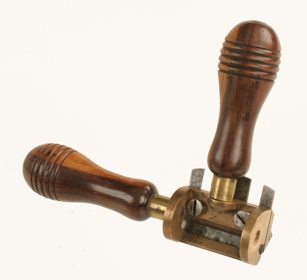 A most unusual and fine quality STANLEY? No 67 universal spokeshave in brass with figured rosewood