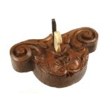 An unusually attractive early French OWT router 7" x 4" with skilfully carved decoration of swirls