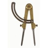 A chunky pair of 6 1/2" brass wing compasses with removable steel points G++